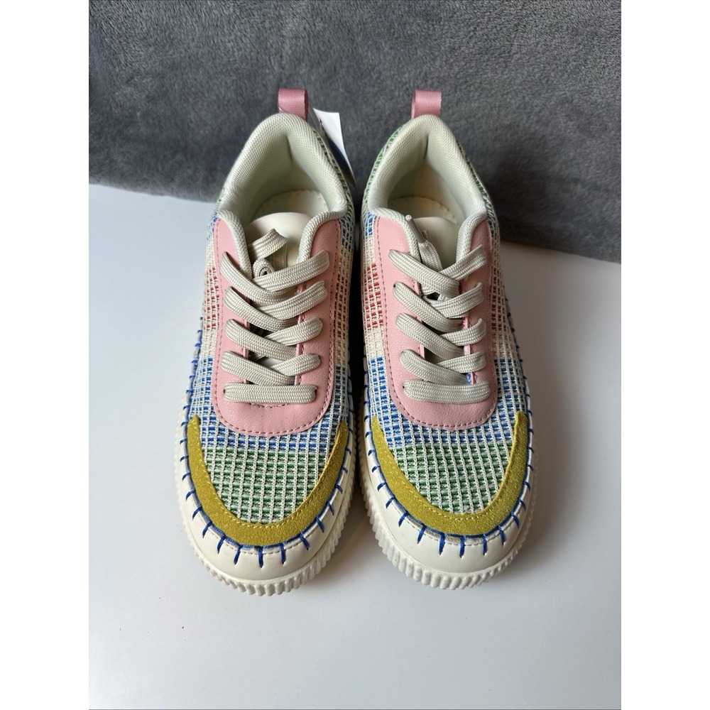 Nicole Miller New York Mixed Media Brita Platform Patch Sneaker Shoes NEW 7 - Picture 3 of 16